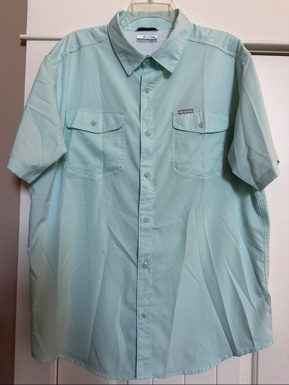 Columbia Men’s Short Sleeve Button-Down Shirt - Aqua Mint